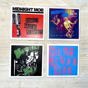 Midnight Mob Coasters set if 4 Band Coasters